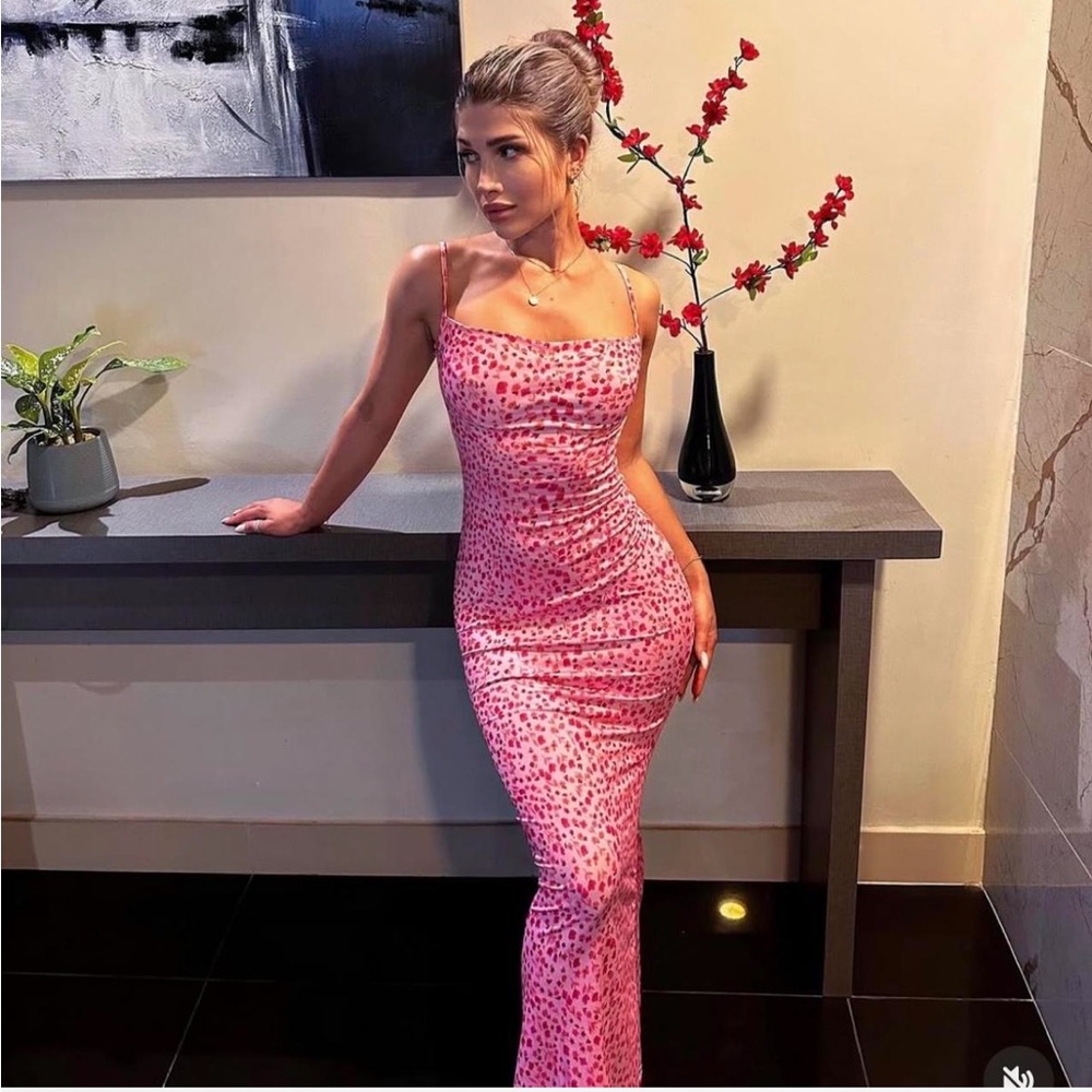 Pink Floral Maxi Dress